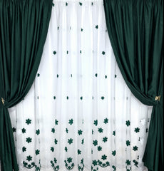 Set perdea alba cu flori verde smarald si draperie soft verde smarald, model Daisy - CASABLANCA Set perdea alba cu flori verde smarald si draperie soft verde smarald, model Daisy Casa Blanca Curtains & Drapes 350.00 CASABLANCA  CASABLANCA