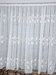 Perdea din in, alb cu alb, model floral - CASABLANCA Perdea din in, alb cu alb, model floral Casa Blanca Curtains & Drapes 45.00 CASABLANCA  CASABLANCA