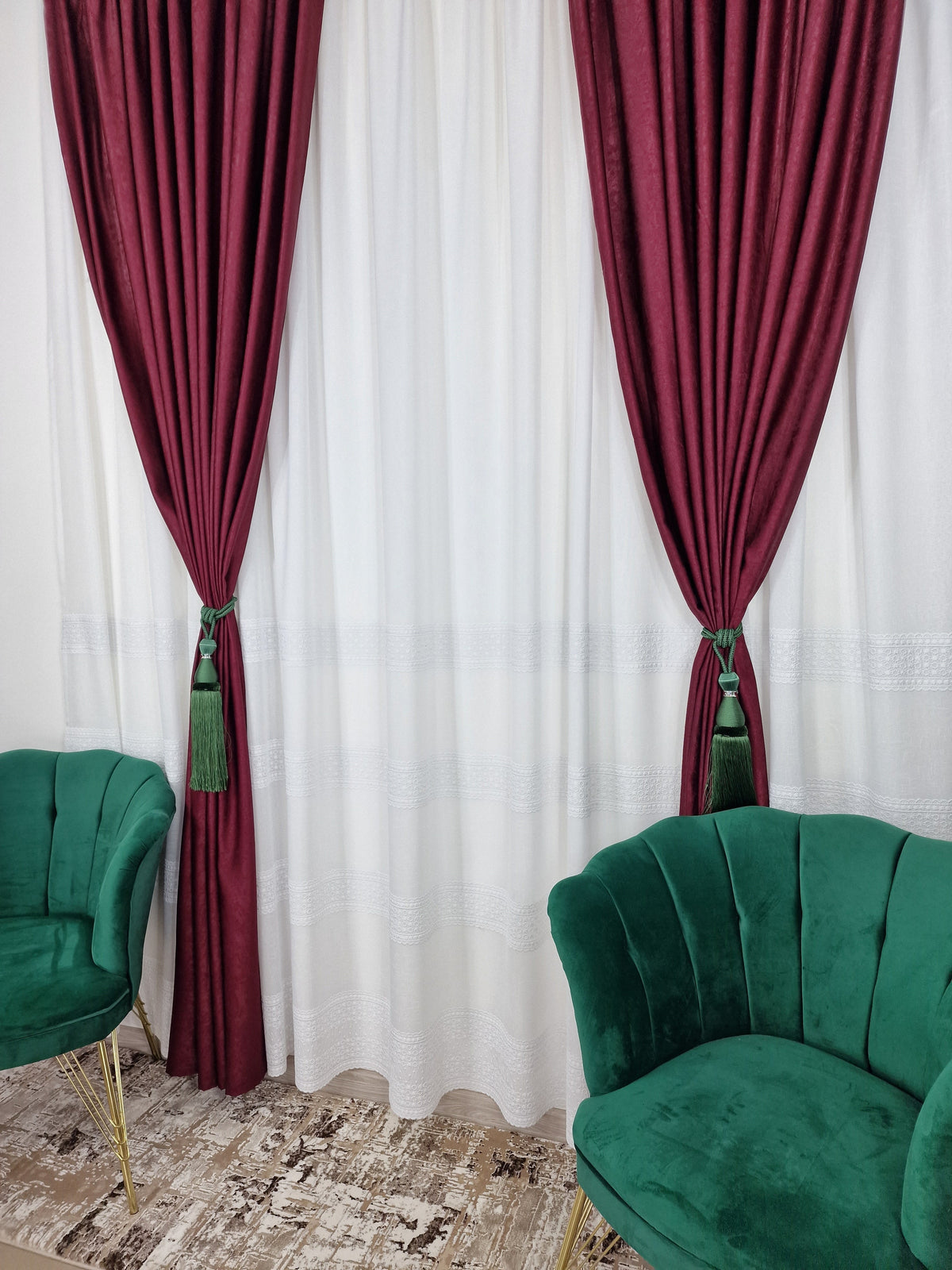 Set 2 Canafi Decorativi Verzi - Detaliul Perfect pentru Draperiile Tale