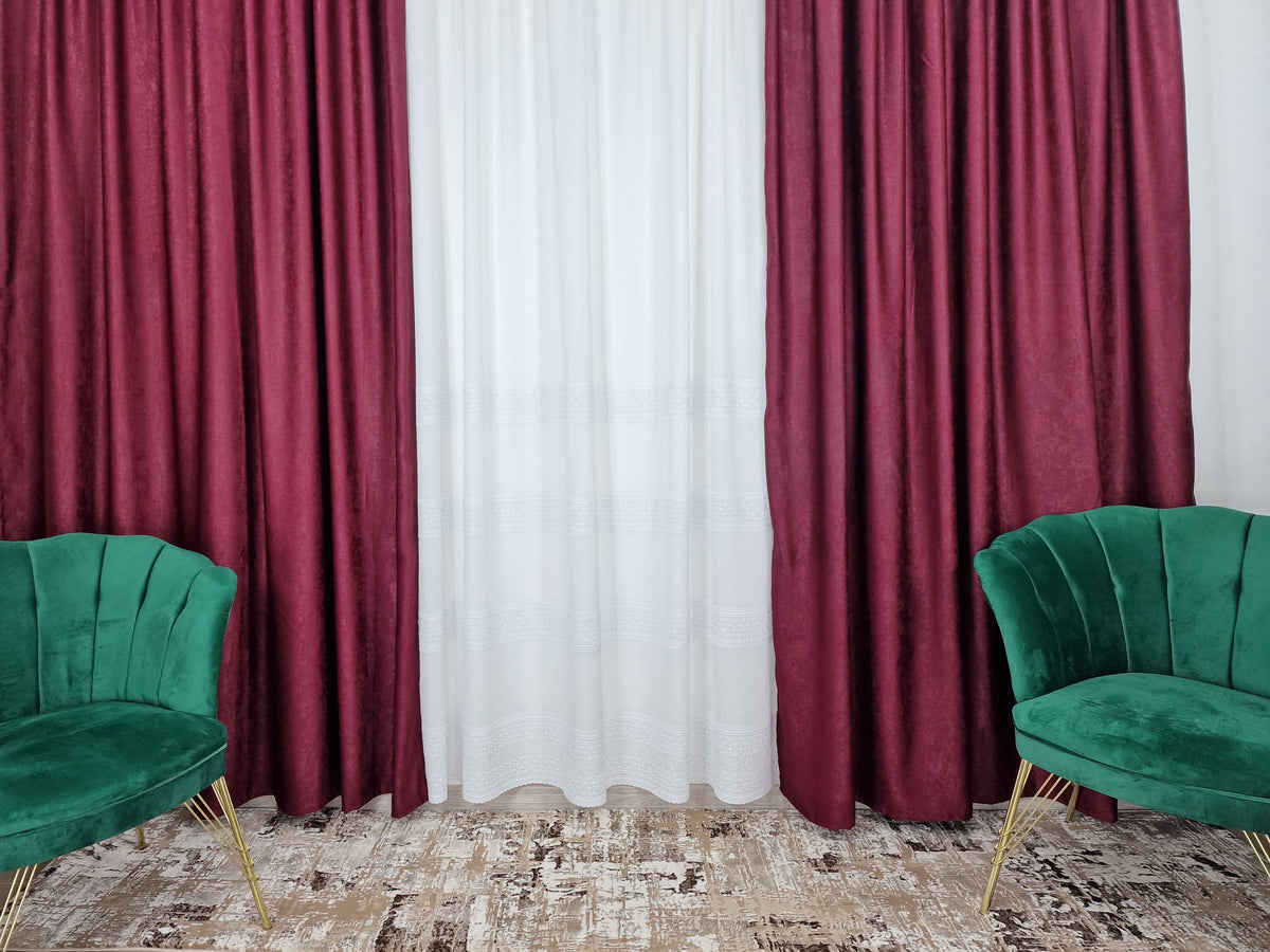 Set perdea din in gros si draperie soft bordo - CASABLANCA Set perdea din in gros si draperie soft bordo CASABLANCA  490.00 CASABLANCA  CASABLANCA