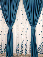 Set turcoaz perdea si draperie, model stelute - CASABLANCA Set turcoaz perdea si draperie, model stelute CASABLANCA  260.00 CASABLANCA  CASABLANCA