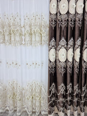 Draperia din catifea maro cu broderie crem în relief 3D ?i margele – un accesoriu plin de rafinament pentru designul interior, model Ron - CASABLANCA Draperia din catifea maro cu broderie crem în relief 3D ?i margele – un accesoriu plin de rafinament pentru designul interior, model Ron CASABLANCA  145.00 CASABLANCA  CASABLANCA