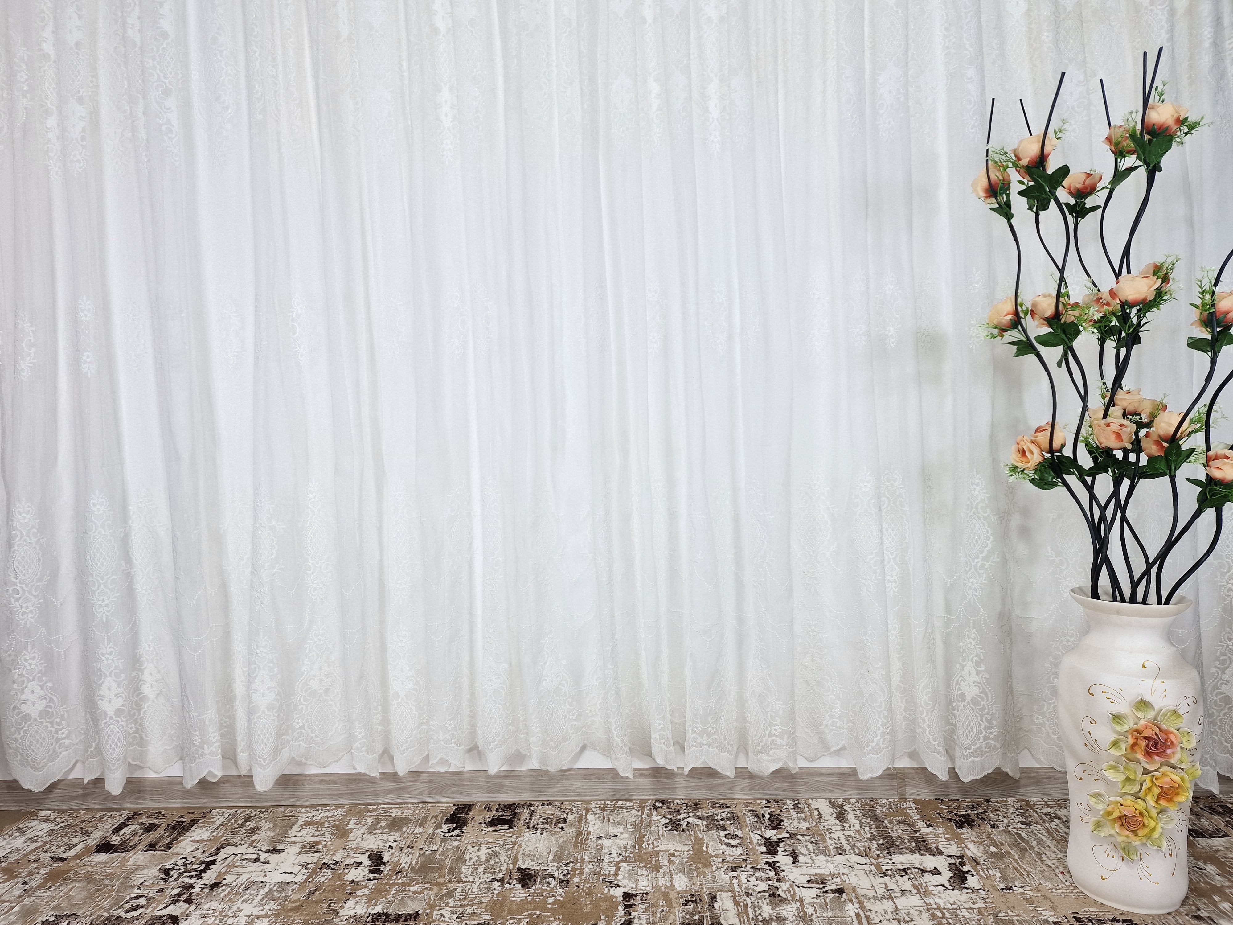 Perdea ivoire din material de borangic cu broderie - CASABLANCA Perdea ivoire din material de borangic cu broderie CASABLANCA  80.00 CASABLANCA  CASABLANCA