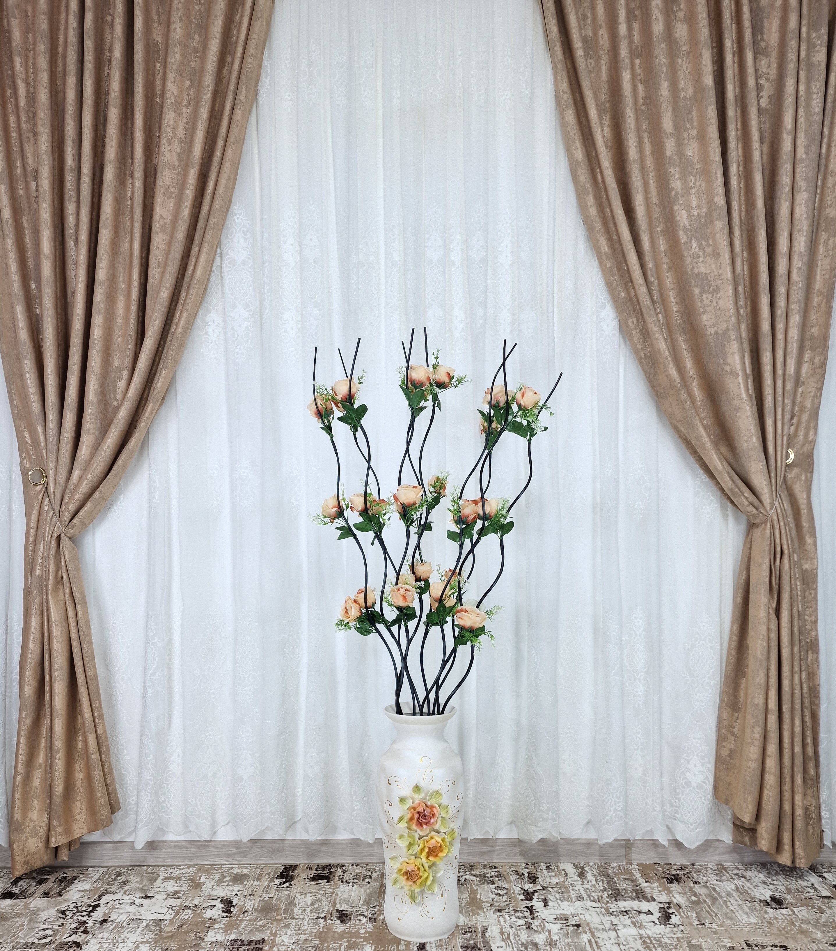 Draperie de culoare auriu cu efect de vopsea decorativa - CASABLANCA Draperie de culoare auriu cu efect de vopsea decorativa CASABLANCA  55.00 CASABLANCA  CASABLANCA