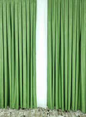 Set Ofelia: Perdea Voal Alb si Draperie Verde Olive – Ideal pentru Living si Dormitor in Nuanțe Crem, Bej si verde