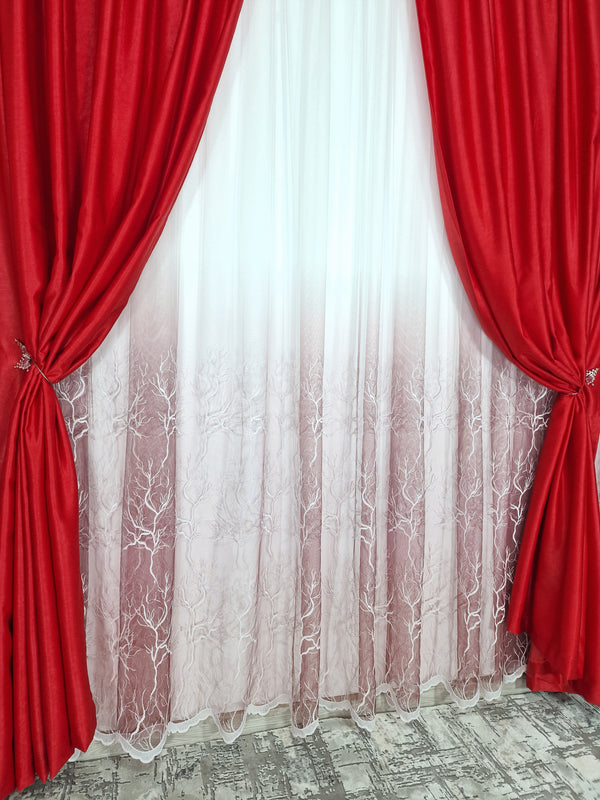Draperie soft rosu