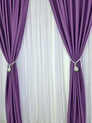 Set Ametist: voal mov si draperie simpla mov blackout 98%