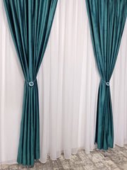 Draperie catifea turcoaz spre verde blackout 90%