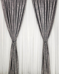 Set Angelica: perdea din in model crengute si draperie cu aspect de vopsea decorativa