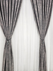 Set Angelica: perdea din in model crengute si draperie cu aspect de vopsea decorativa