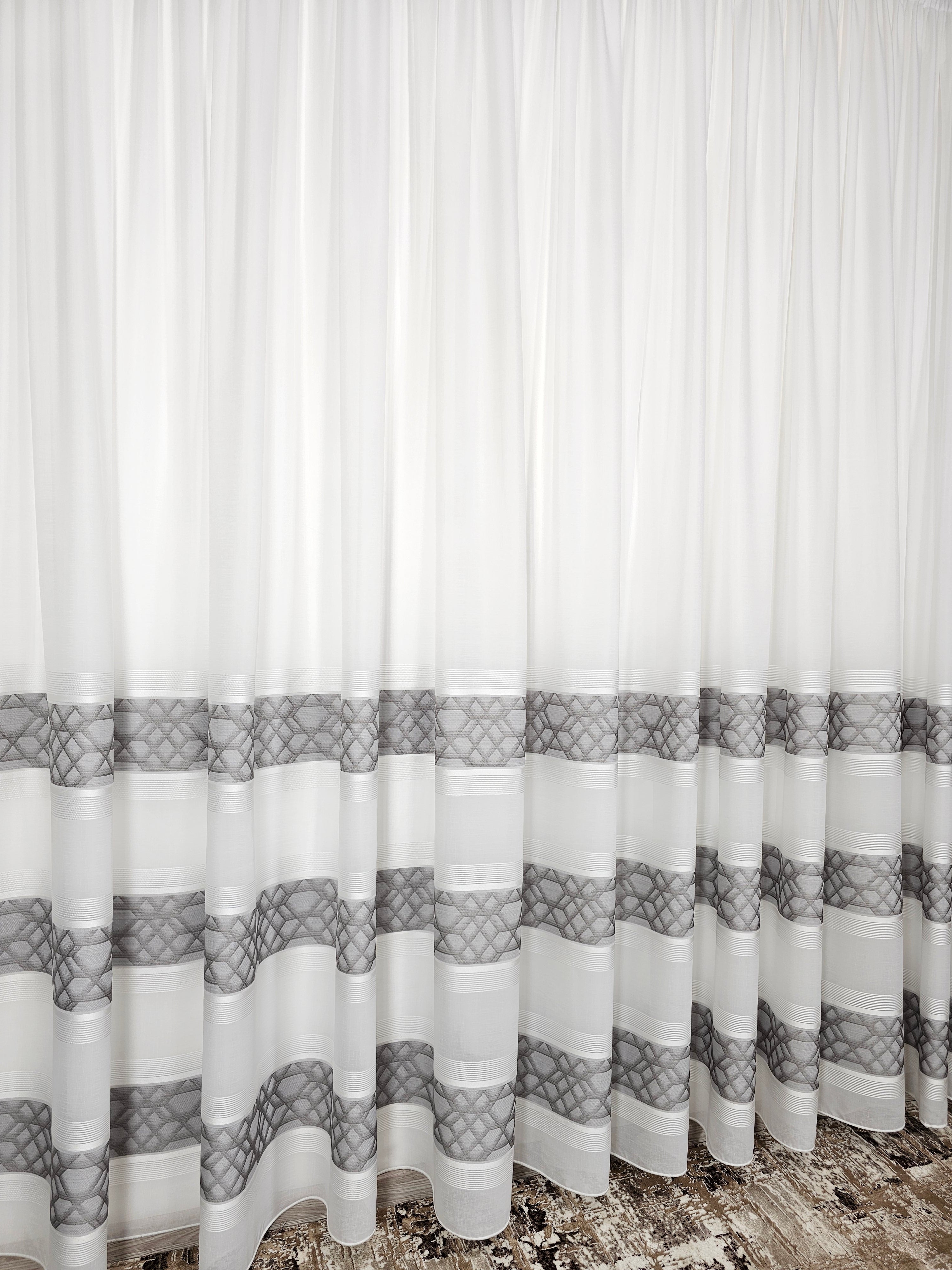 Set Mangalia: perdea din in cristal si draperie catifea gri inchis