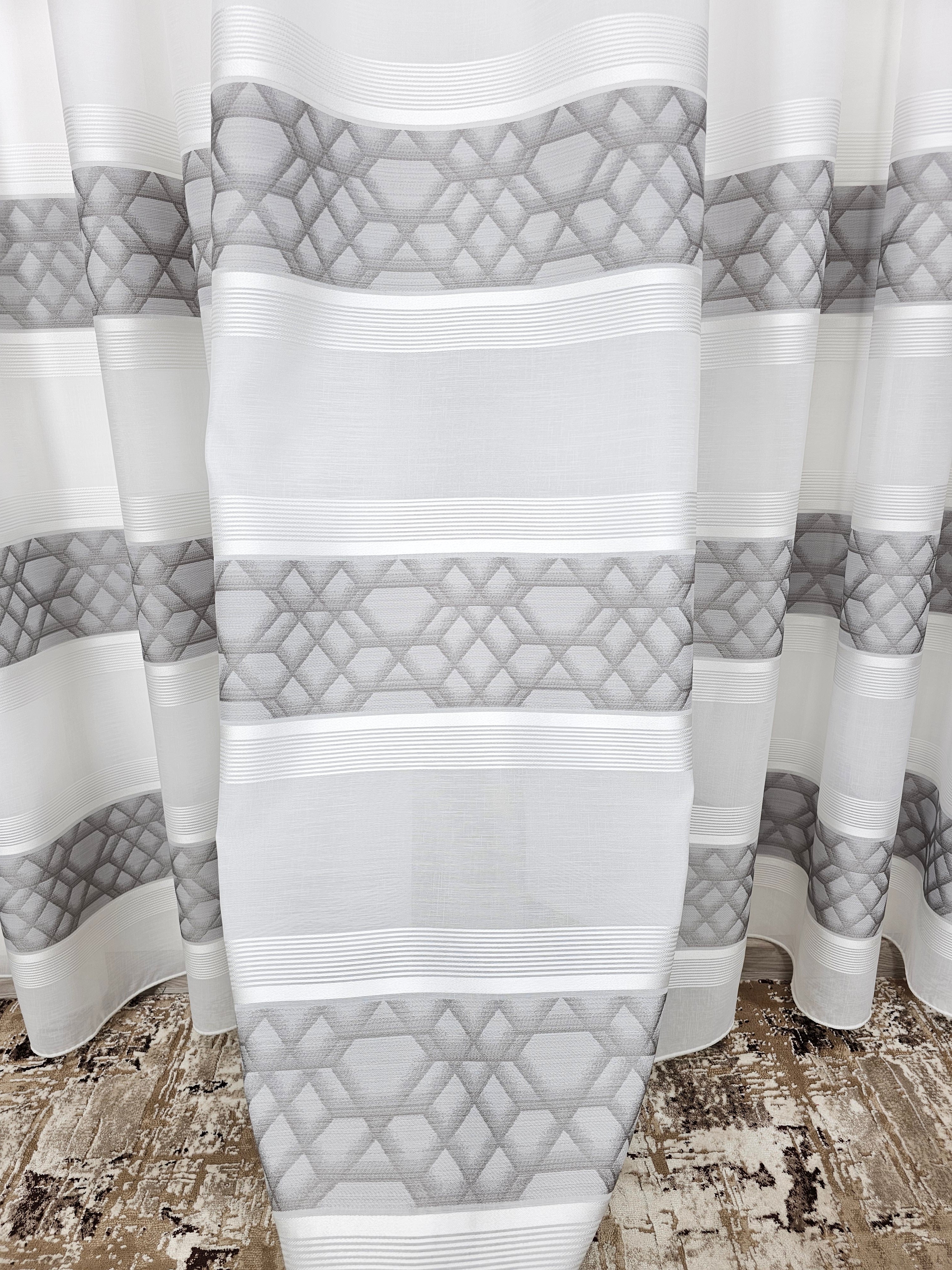 Set Mangalia: perdea din in cristal si draperie catifea gri inchis