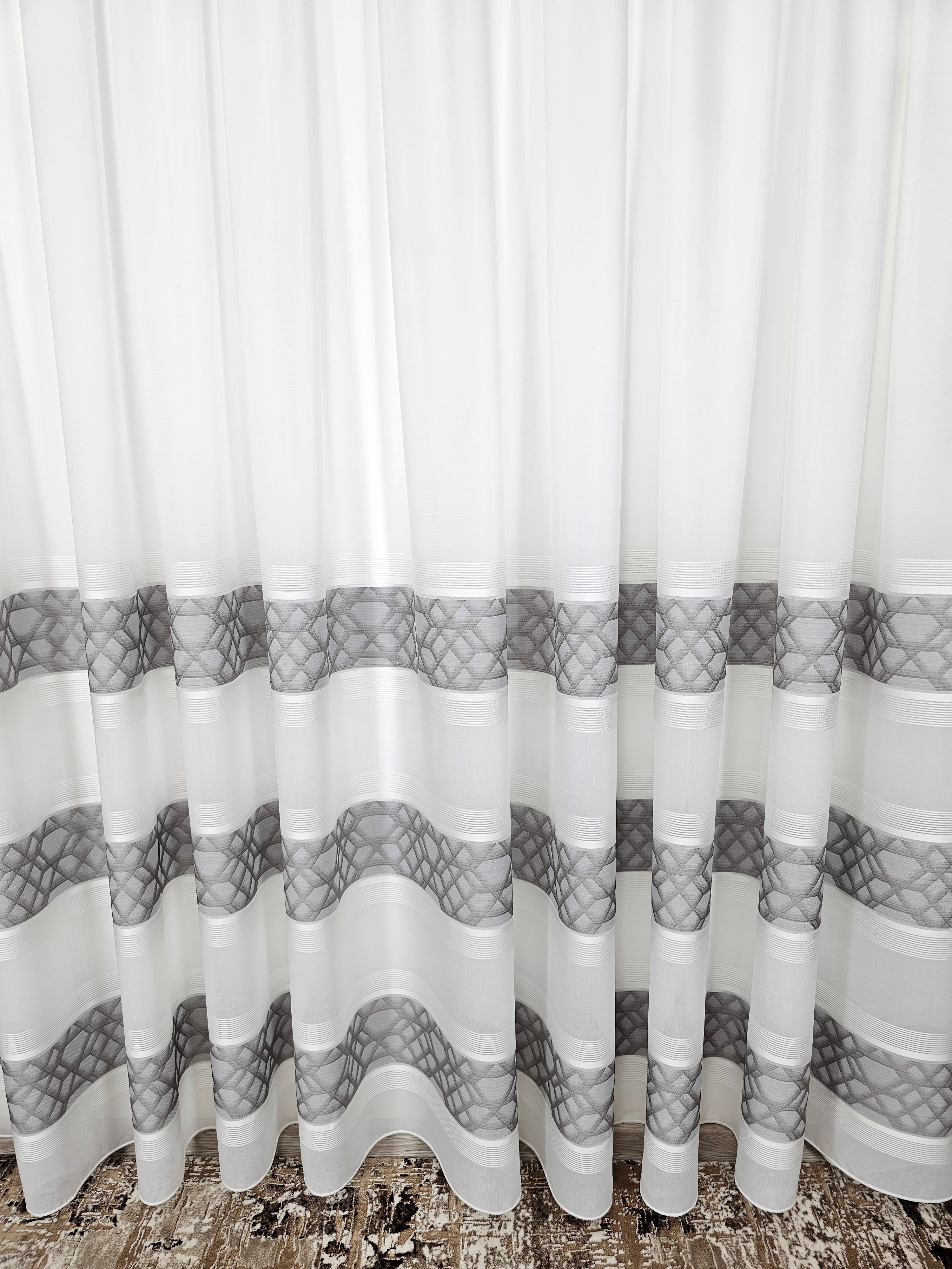Set Mangalia: perdea din in cristal si draperie catifea gri inchis