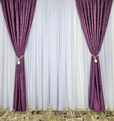 Set Didi: perdea matase mov lila si draperie mov tip vopsea decorativa