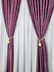 Set Didi: perdea matase mov lila si draperie mov tip vopsea decorativa