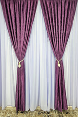 Set Didi: perdea matase mov lila si draperie mov tip vopsea decorativa