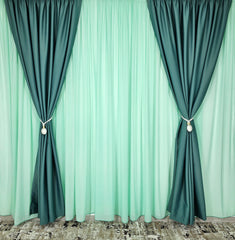 Set perdea si draperie verde menta