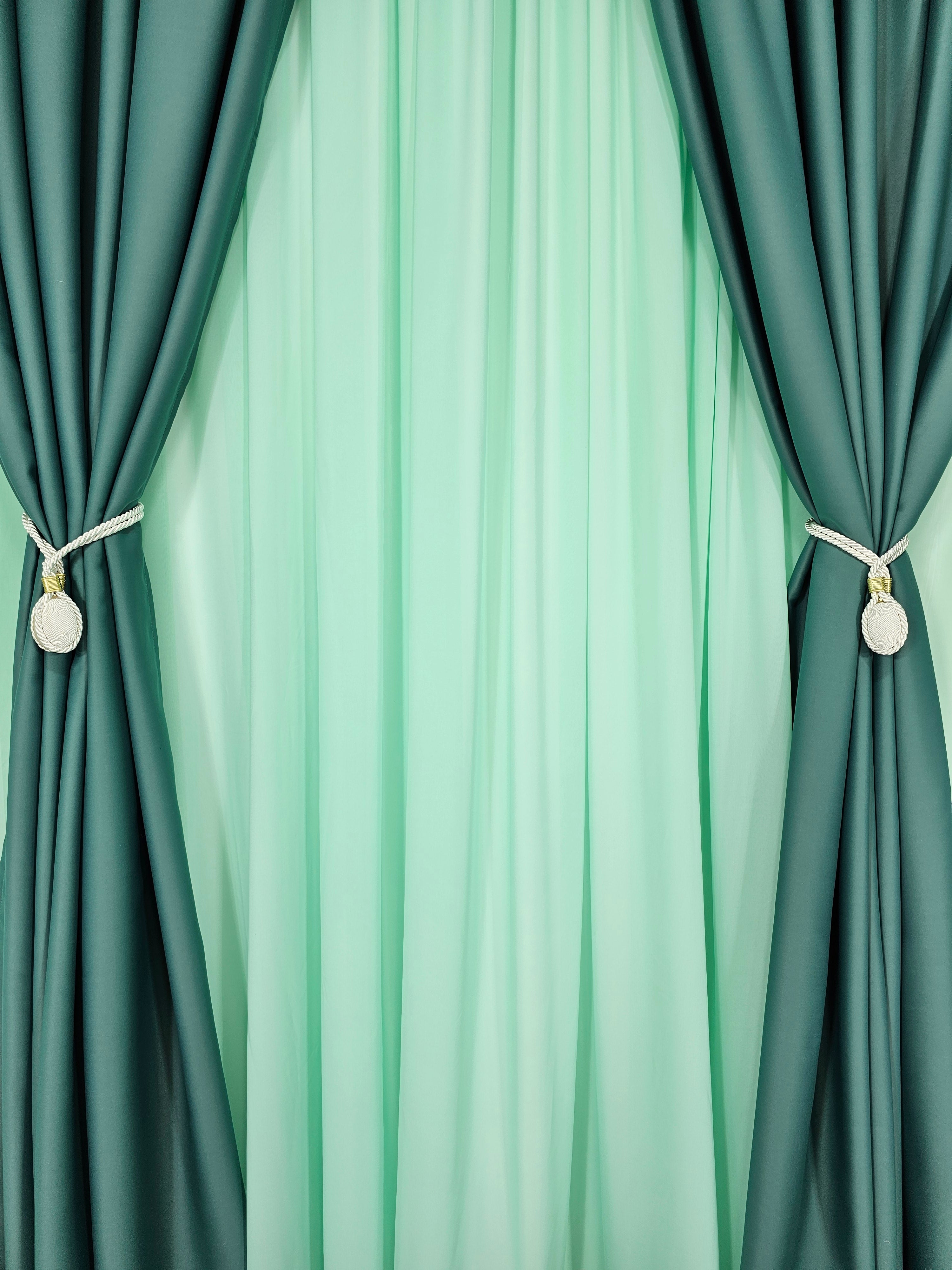 Set perdea si draperie verde menta