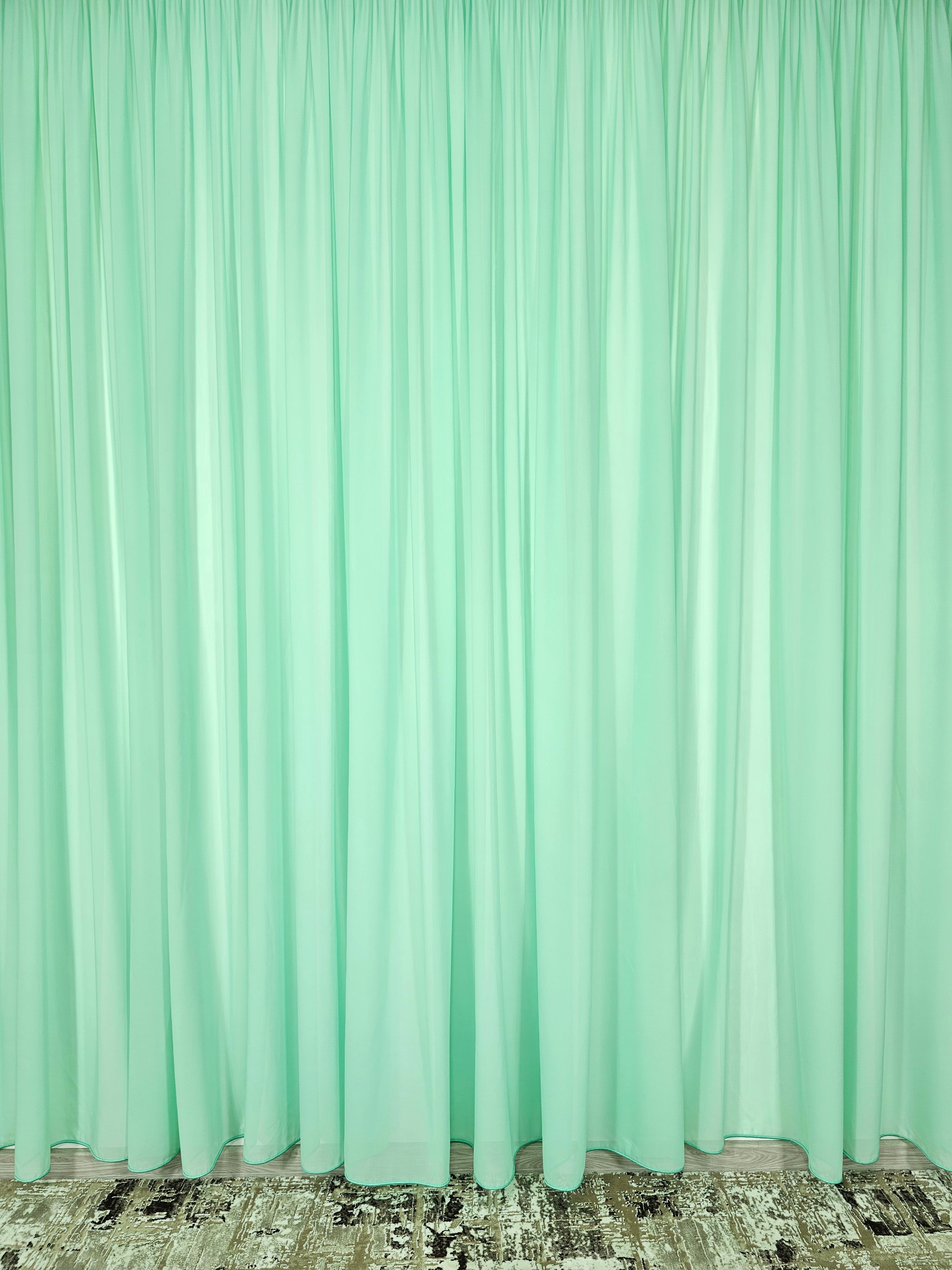 Set perdea si draperie verde menta