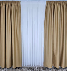 Draperie tip Hotel Blackout Total 98%-Crem Auriu