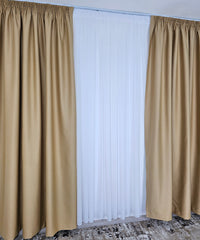 Draperie tip Hotel Blackout Total 98%-Crem Auriu