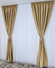 Draperie tip Hotel Blackout Total 98%-Crem Auriu