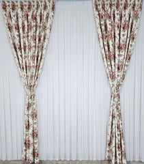 Set Magdalena: Perdea voal alb si Draperie blackout floral