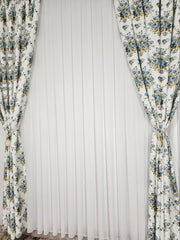 Set Perdea si Draperie cu Imprimeu Floral Emin