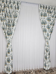 Set Perdea si Draperie cu Imprimeu Floral Emin
