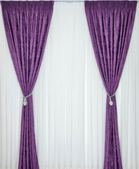 Colectia Decorativa: Perdea Alba Simpla si Draperie Tip Vopsea-Mov