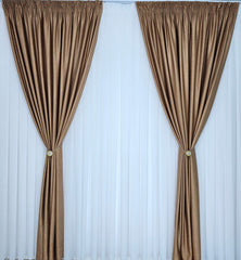 Draperie soft capucino, material plin ca textura, varianta mai usoara a catifelei