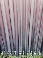 Set Polo: perdea in gros degrade mov trei culori si draperie tip vopsea decorativa mov