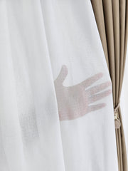 Set Barbara: perdea nesifonabilă din in cristal cu draperie simpla blackout 90% grej