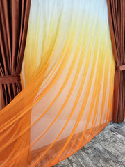 Set Portocala:perdea in degrade portocaliu si draperie din catifea portocaliu blackout 90