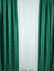 Draperie catifea verde smarald intens  eleganta pentru living si dormitor, confectionata pe comanda