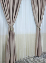 Ultimi 4m*Perdea Bicolor Crem cu Alb din Material Tip Borangic – ideala pentru livinguri si dormitoare luminoase cu canapele crem, bej, gri deschis sau alb si mobilier lemn natur sau alb – confectionata pe comanda