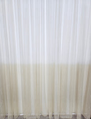 Perdea Bicolor crem cu alb din material tip borangic