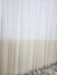 Perdea Bicolor crem cu alb din material tip borangic