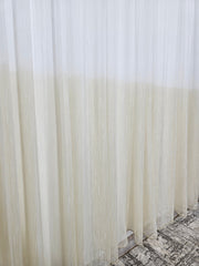 Perdea Bicolor crem cu alb din material tip borangic