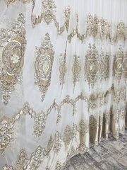 Perdea Ranya din tul cu broderie crem 3D