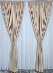 Set Paso: perdea jorjet alb imaculat si draperie catifea piersica blackout 90%