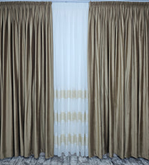 Draperie catifea bej caramel blackout 90%