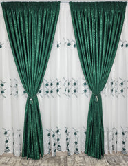 Draperie Los Angeles nisip verde smarald, semiopaca, tip vopsea decorativa