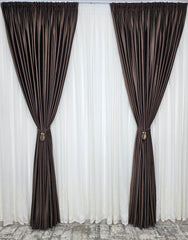 Perdea Tina crem din material plin ca textura cu flori crem