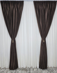 Draperie din catifea maro inchis blackout 90%
