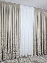 Draperie Velvet din catifea cu insertii - Bej