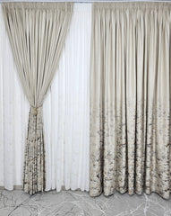 Draperie Velvet din catifea cu insertii - Bej