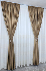 Perdea Cezar ivoire din in cristal cu broderie