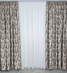 Draperie Ezi Crem-Maro Blackout 80% cu Model Asemănător Granitului