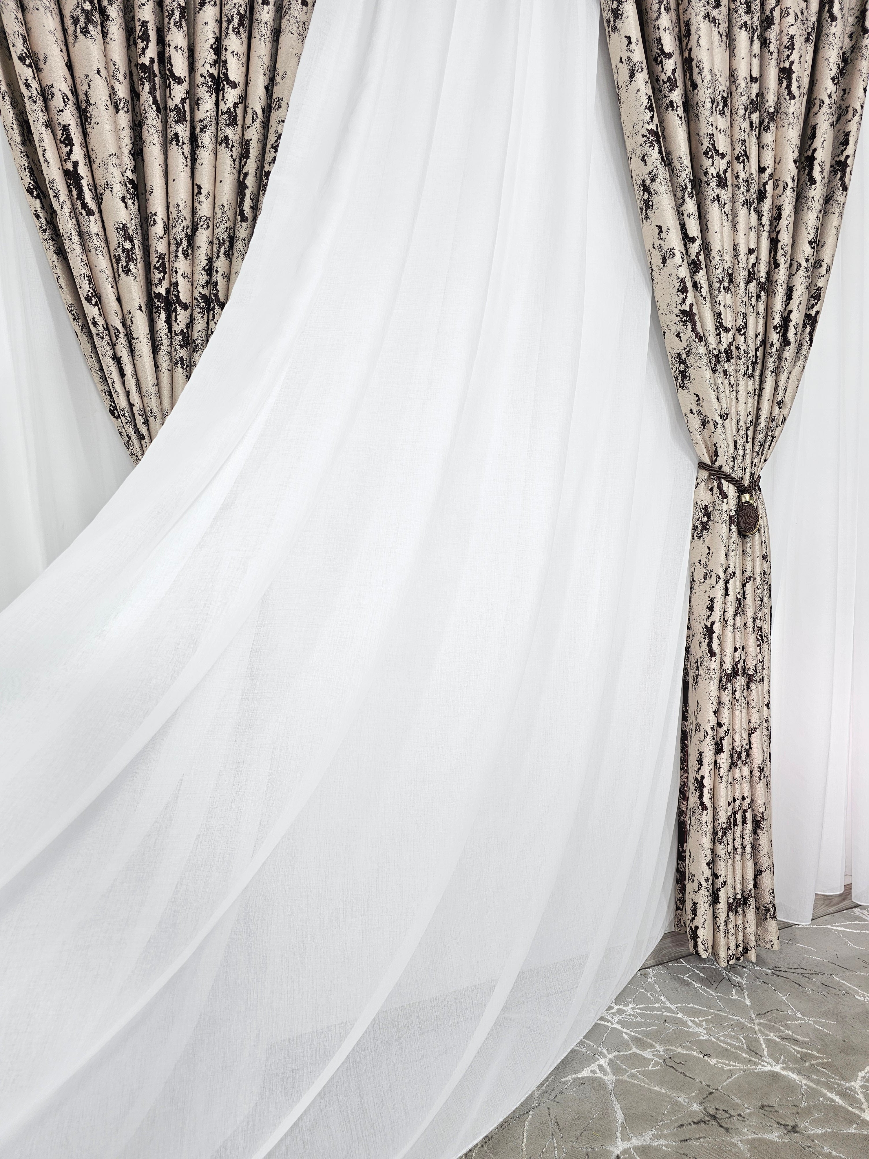 Set Maria: perdea tip in cu draperie blackout 90% model granit